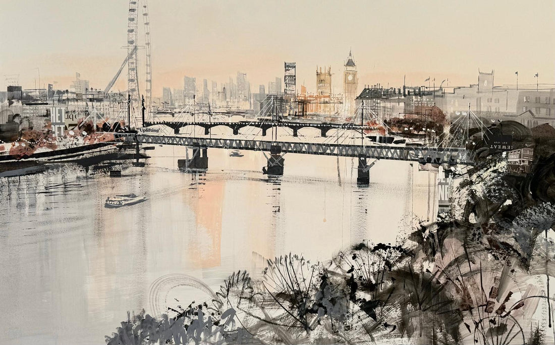 Thames At Sunset Study - Tom Butler Artist